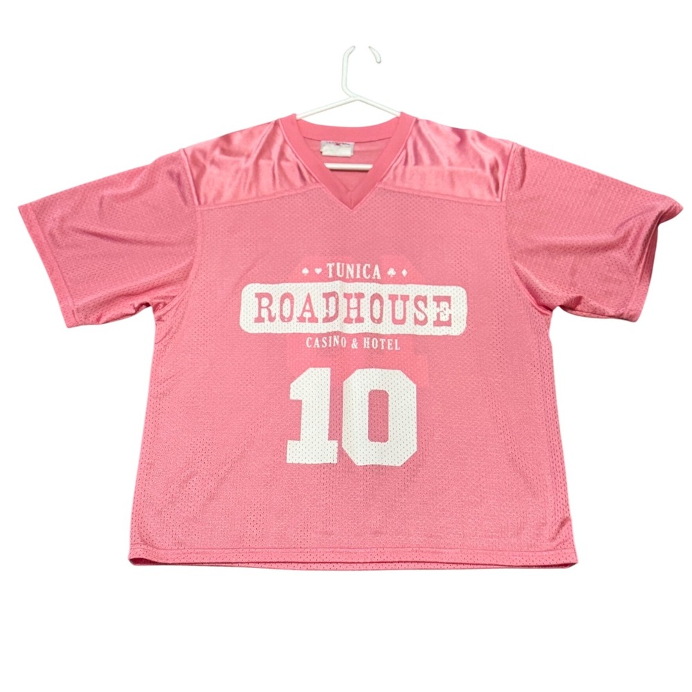 Tunica Roadhouse Casino & Hotel Jersey #10 Pink Mesh Teamwork Athletic L 42-44